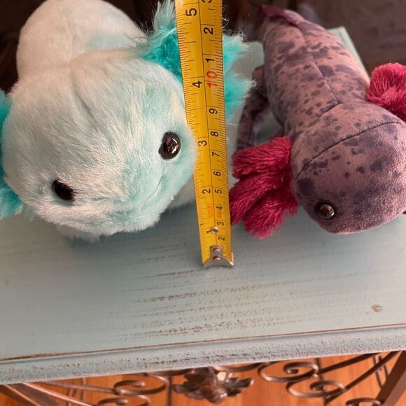 AXOLOTL Build a Bear Teal Blue Plush and Folkmanis AXOLOTL Plush - Picture 7 of 13